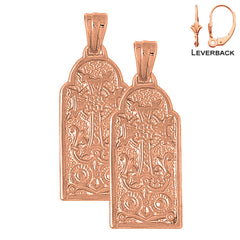 14K or 18K Gold Armenian Cross Earrings