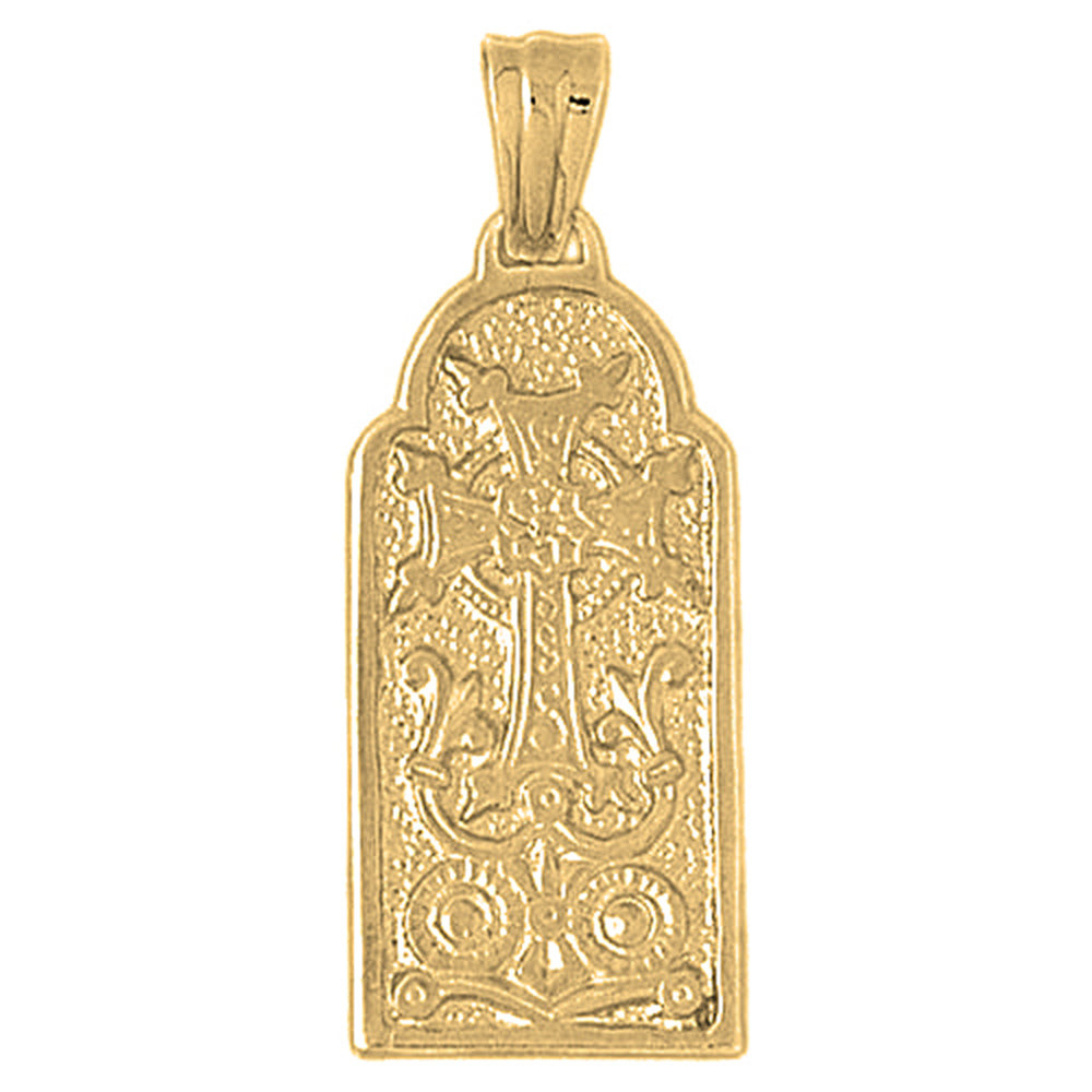 Yellow Gold-plated Silver Armenian Cross Pendant