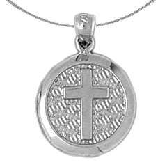 Sterling Silver Cross Pendant (Rhodium or Yellow Gold-plated)