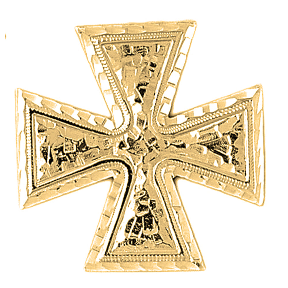 10K, 14K or 18K Gold Iron Cross Pendant