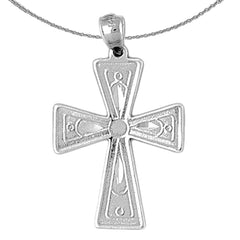 Sterling Silver Cross Pendant (Rhodium or Yellow Gold-plated)