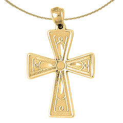 Sterling Silver Cross Pendant (Rhodium or Yellow Gold-plated)