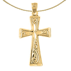 Sterling Silver Cross Pendant (Rhodium or Yellow Gold-plated)