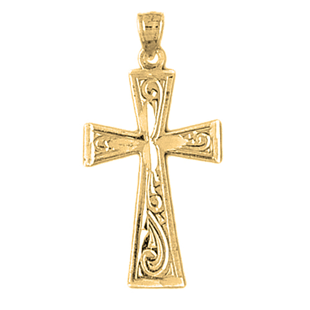 Yellow Gold-plated Silver Cross Pendant