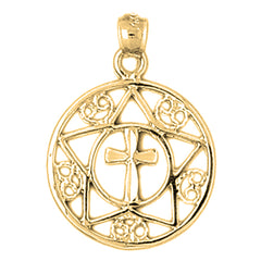 Yellow Gold-plated Silver Cross Pendant