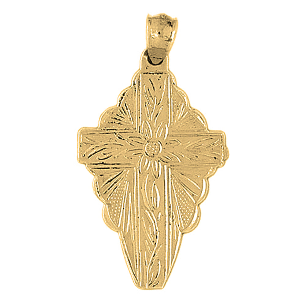 Yellow Gold-plated Silver Cross Pendant