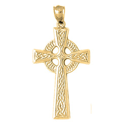 Yellow Gold-plated Silver Celtic Cross Pendant