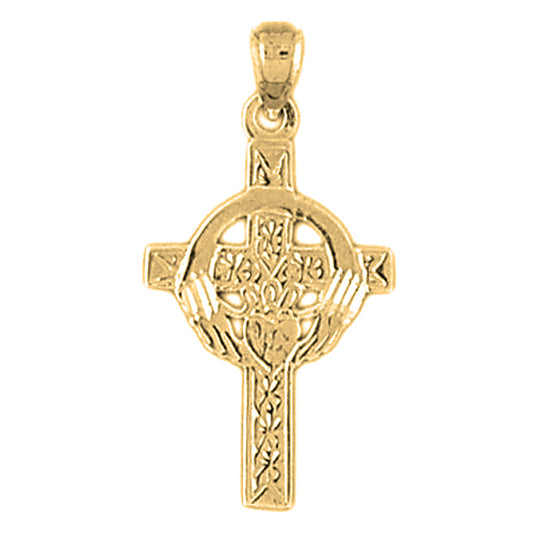 Yellow Gold-plated Silver Celtic Cross Pendant