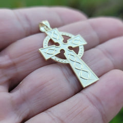 10K, 14K or 18K Gold Celtic Cross Pendant