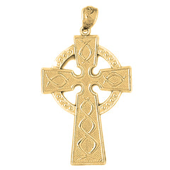 Yellow Gold-plated Silver Celtic Cross Pendant