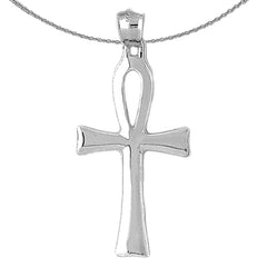 Ankh-Kreuz-Anhänger aus Sterlingsilber (rhodiniert oder gelbvergoldet)