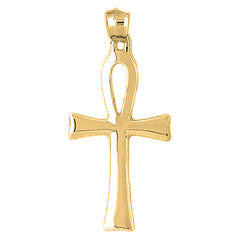 Yellow Gold-plated Silver Ankh Cross Pendant