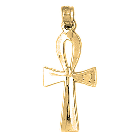 Yellow Gold-plated Silver Ankh Cross Pendant