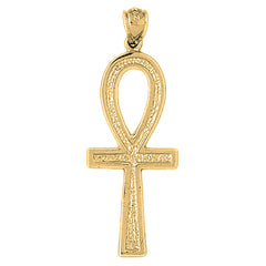 Yellow Gold-plated Silver Ankh Cross Pendant