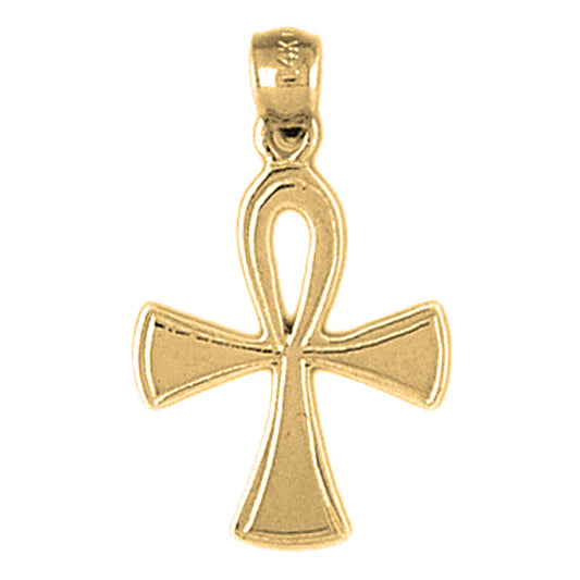 Yellow Gold-plated Silver Ankh Cross Pendant