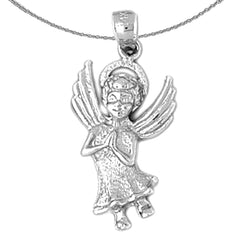 Sterling Silver Angel Pendant (Rhodium or Yellow Gold-plated)