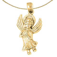 Sterling Silver Angel Pendant (Rhodium or Yellow Gold-plated)