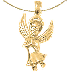 Sterling Silver Angel Pendant (Rhodium or Yellow Gold-plated)