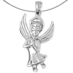 Sterling Silver Angel Pendant (Rhodium or Yellow Gold-plated)