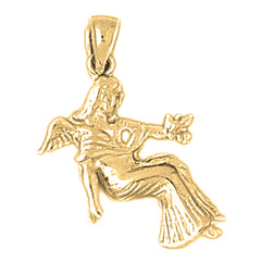 Yellow Gold-plated Silver Angel Pendant