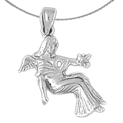 Sterling Silver Angel Pendant (Rhodium or Yellow Gold-plated)