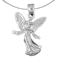 Sterling Silver Angel Pendant (Rhodium or Yellow Gold-plated)