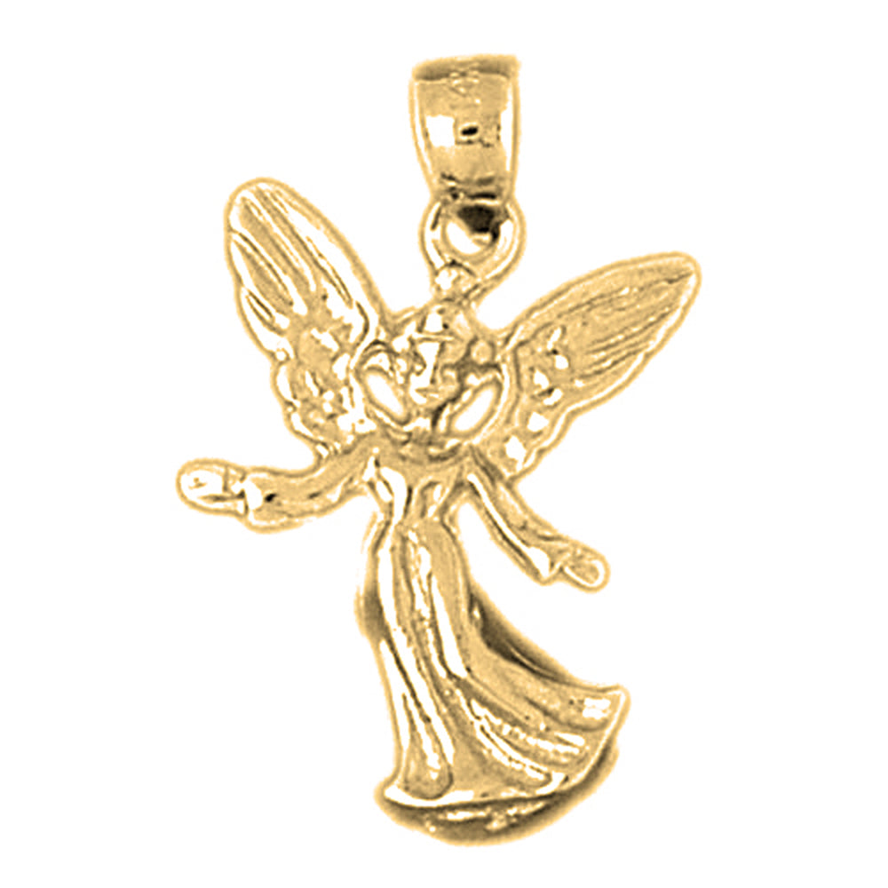 Yellow Gold-plated Silver Angel Pendant