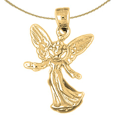 Sterling Silver Angel Pendant (Rhodium or Yellow Gold-plated)