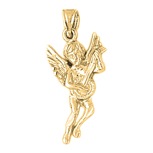 Yellow Gold-plated Silver Angel Pendant