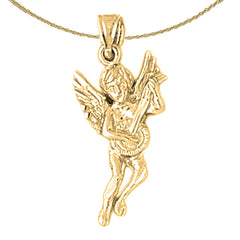 Sterling Silver Angel Pendant (Rhodium or Yellow Gold-plated)