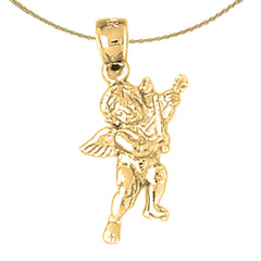 Sterling Silver Angel Pendant (Rhodium or Yellow Gold-plated)