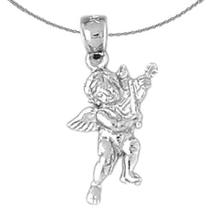 Sterling Silver Angel Pendant (Rhodium or Yellow Gold-plated)