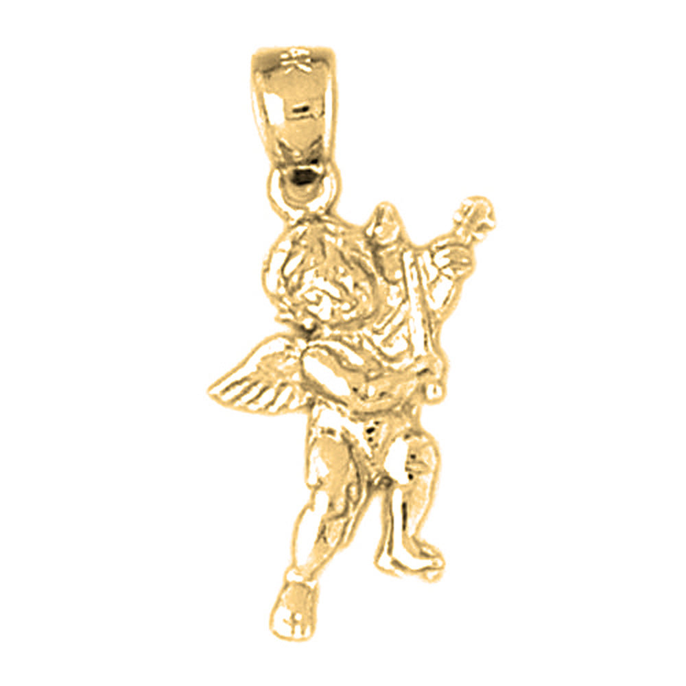 Yellow Gold-plated Silver Angel Pendant