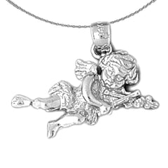 Sterling Silver Angel Pendant (Rhodium or Yellow Gold-plated)