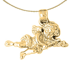 Sterling Silver Angel Pendant (Rhodium or Yellow Gold-plated)