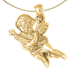 Colgante de ángel de plata de ley (bañado en rodio o oro amarillo)