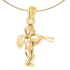 Sterling Silver Angel Pendant (Rhodium or Yellow Gold-plated)