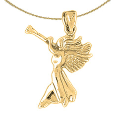 Sterling Silver Angel Pendant (Rhodium or Yellow Gold-plated)