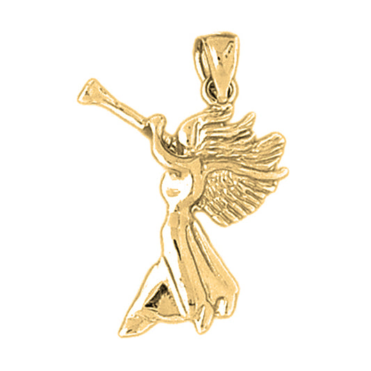 Yellow Gold-plated Silver Angel Pendant