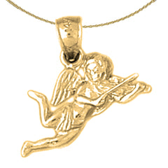 Sterling Silver Angel Pendant (Rhodium or Yellow Gold-plated)