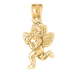 Yellow Gold-plated Silver Angel 3D Pendant