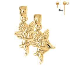 14K or 18K Gold Angel 3D Earrings