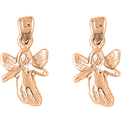 14K or 18K Gold 18mm Angel Earrings