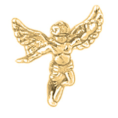 Sterling Silver Angel 3D Lapel Pin Pendant (Rhodium or Yellow Gold-plated)