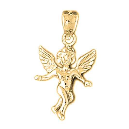 Yellow Gold-plated Silver Angel Pendant