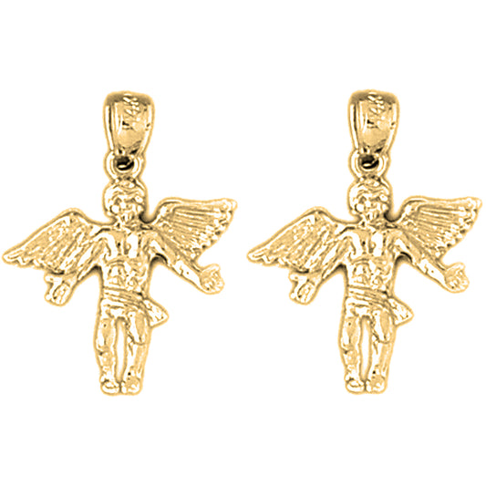 14K or 18K Gold 22mm Angel 3D Earrings