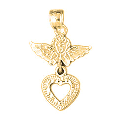 Yellow Gold-plated Silver Angel Pendant