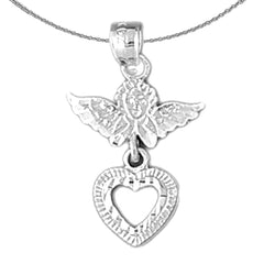 Sterling Silver Angel Pendant (Rhodium or Yellow Gold-plated)