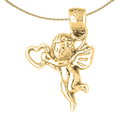 Sterling Silver Angel Pendant (Rhodium or Yellow Gold-plated)