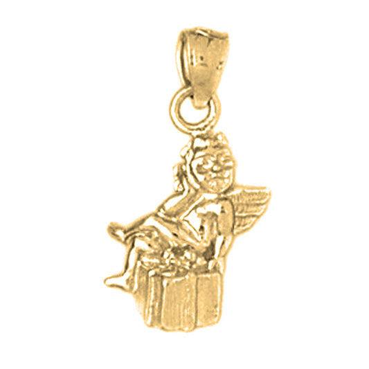 Yellow Gold-plated Silver Angel Pendant